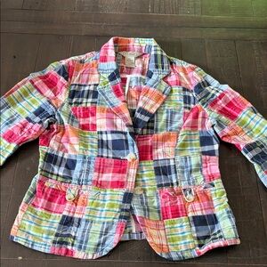 L.L. Bean Colorful Plaid Kids Blazer